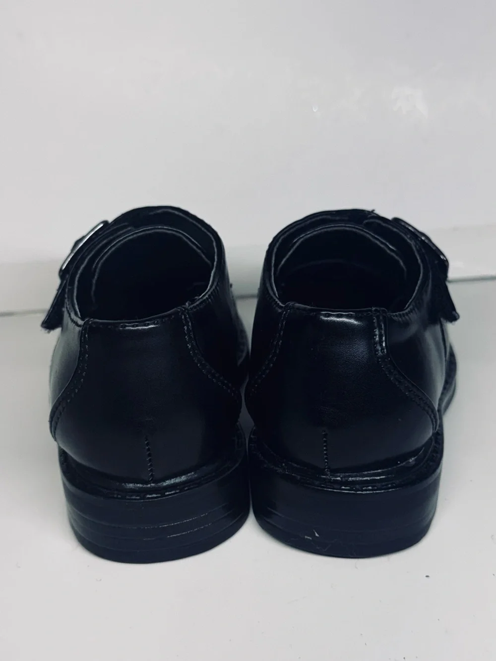 TKS Boys Black Monk Strap Dress Shoes, Size US 6M / Curtis Style Slip-On Loafers